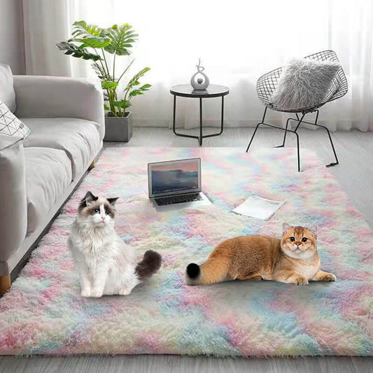 Tapis de sol en peluche à dégradé