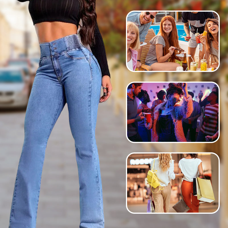 👖 Pantalon évasé taille haute extensible - Le best-seller confort ! 🔥