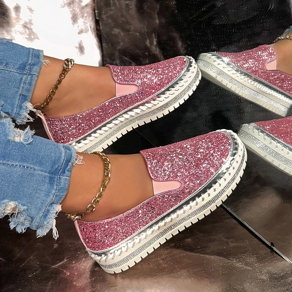 💎 60% DE RÉDUCTION ! 💎 Chaussures Slip-On Femme – Paillettes Brillantes, Semelle Antidérapante & Confort Respirant pour Tous les Jours 🌸👟