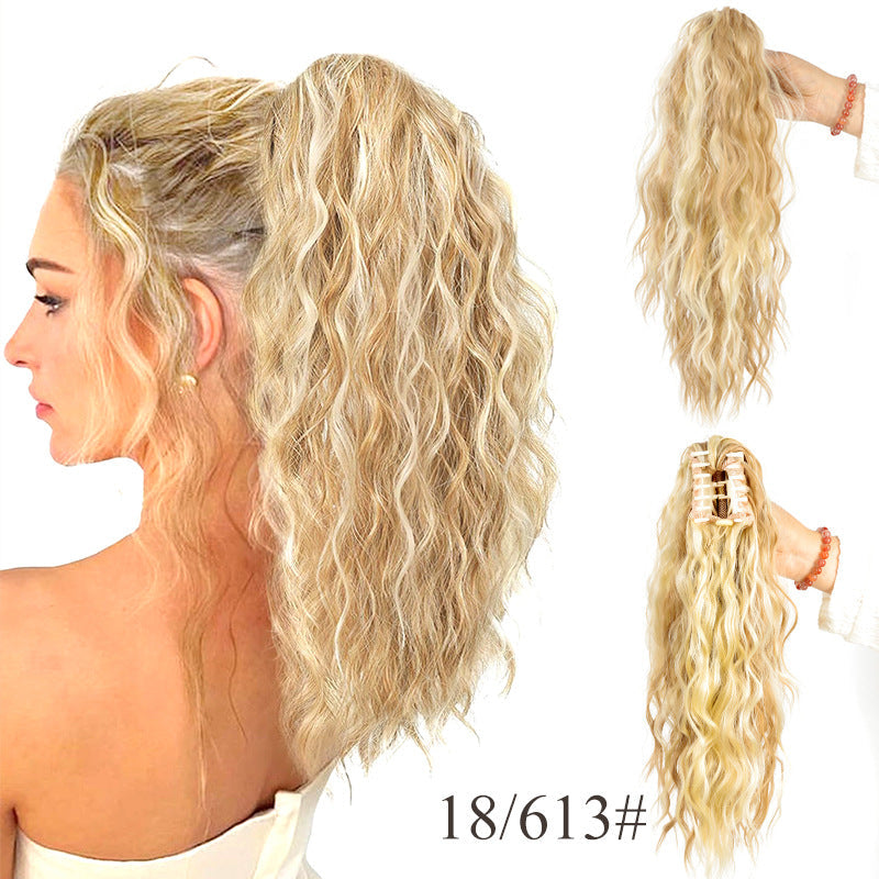 ⏳Réduction limitée de 50% ! 🎁 Extension queue de cheval bouclée 18" – Fibres haute température, double fixation (clip + cordon), volume naturel & confort toute la journée ! 💇‍♀️✨