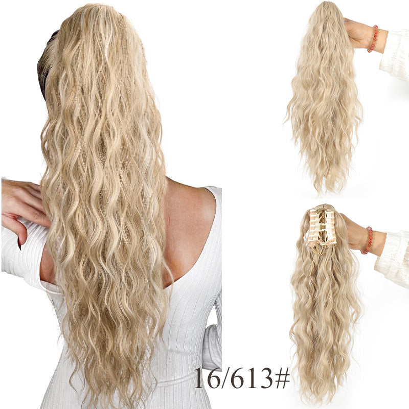 ⏳Réduction limitée de 50% ! 🎁 Extension queue de cheval bouclée 18" – Fibres haute température, double fixation (clip + cordon), volume naturel & confort toute la journée ! 💇‍♀️✨