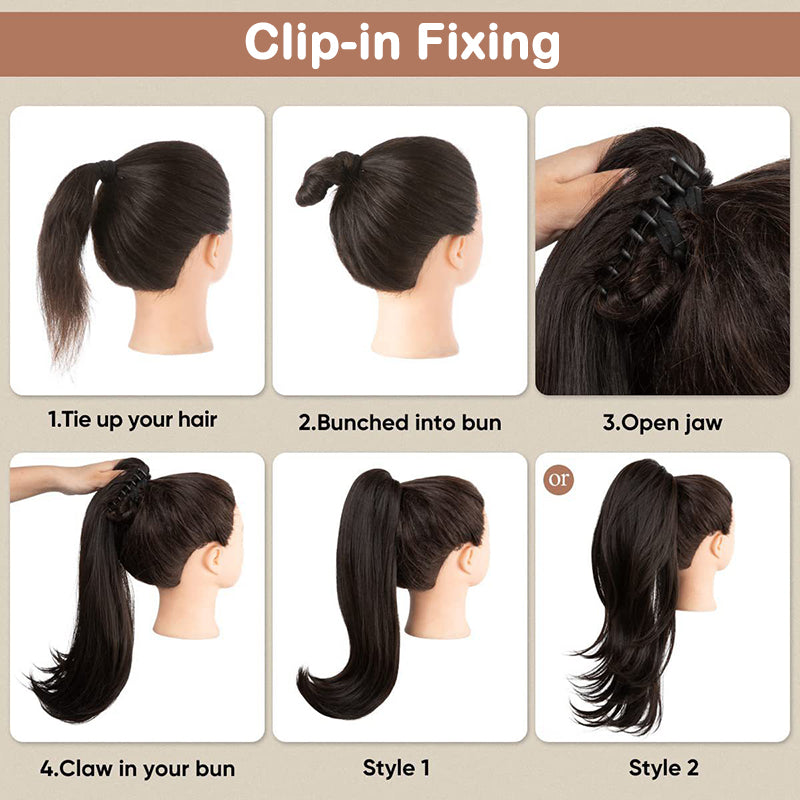 ⏳Réduction limitée de 50% ! 🎁 Extension queue de cheval bouclée 18" – Fibres haute température, double fixation (clip + cordon), volume naturel & confort toute la journée ! 💇‍♀️✨