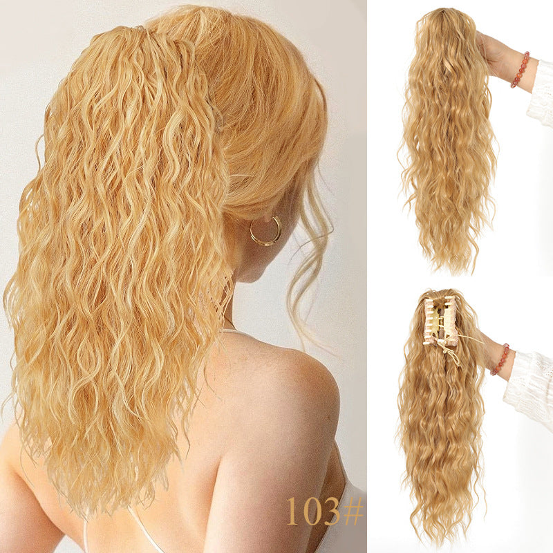 ⏳Réduction limitée de 50% ! 🎁 Extension queue de cheval bouclée 18" – Fibres haute température, double fixation (clip + cordon), volume naturel & confort toute la journée ! 💇‍♀️✨