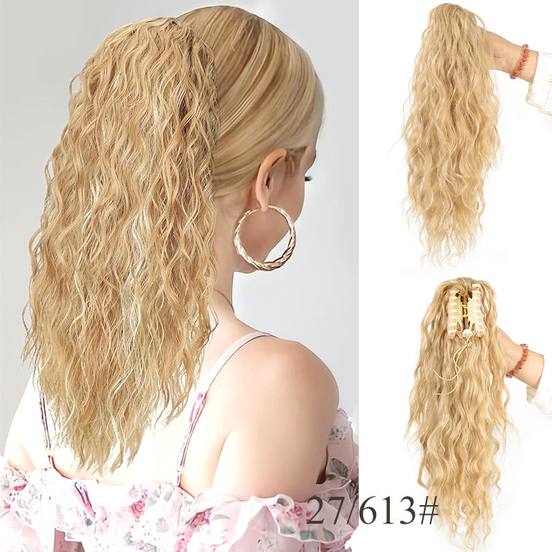 ⏳Réduction limitée de 50% ! 🎁 Extension queue de cheval bouclée 18" – Fibres haute température, double fixation (clip + cordon), volume naturel & confort toute la journée ! 💇‍♀️✨