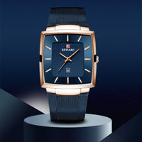 ⌚Montre à quartz pour hommes, ceinture en maille carrée ultra-mince