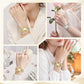 Retro Quartz Watch with Sparkling Rhinestones