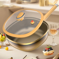 🔥 50 % DE RÉDUCTION ! 🍳✨ Pot anti-adhésif en alliage de titane de 12 pouces avec couvercle 🍲💫