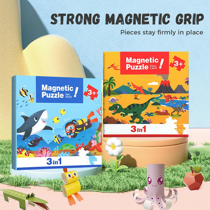 🧩 50% DE RÉDUCTION ! 🧠 Puzzles Magnétiques Enfants - Jeu Éducatif avec Formes Géométriques et Créativité, Apprentissage par le Jeu 🎨📦