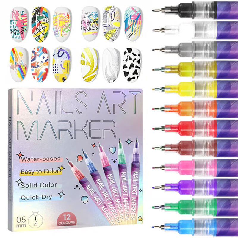 ⏳Spécial à durée limitée⏰Coffret de 12 Stylos pour Nail Art💅