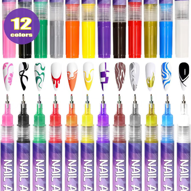 ⏳Spécial à durée limitée⏰Coffret de 12 Stylos pour Nail Art💅