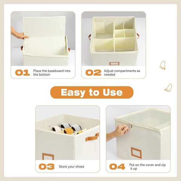 ⏳Offre à durée limitée : 50 % de réduction💥Organisateur de chaussures en tissu, boîte de rangement