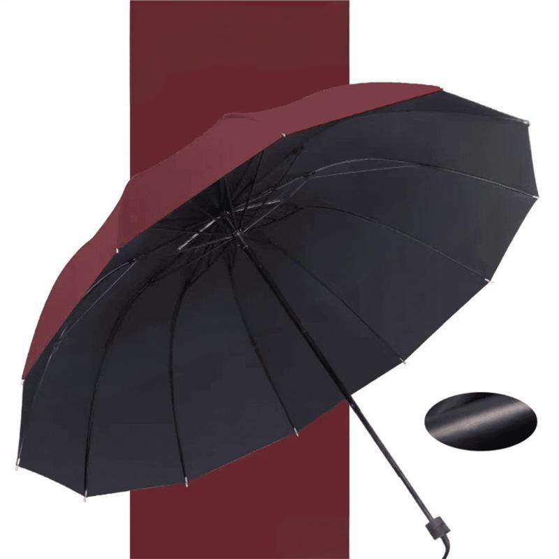 Grand Parapluie Pliable Résistant au Vent à 12 Baleines