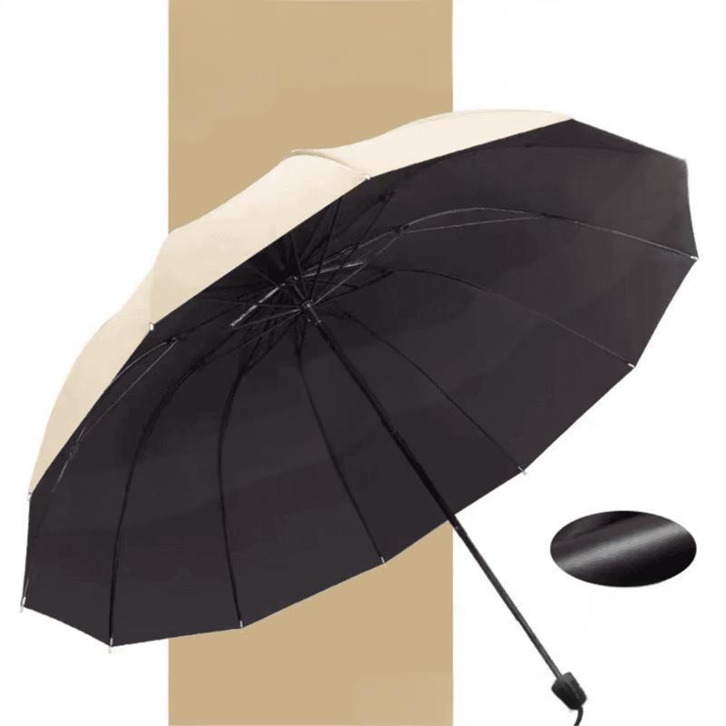 Grand Parapluie Pliable Résistant au Vent à 12 Baleines