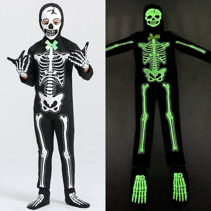 Costume de Squelette Phosphorescent pour Halloween