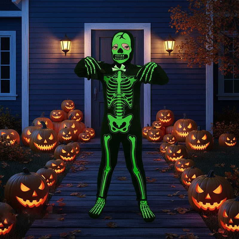 Costume de Squelette Phosphorescent pour Halloween