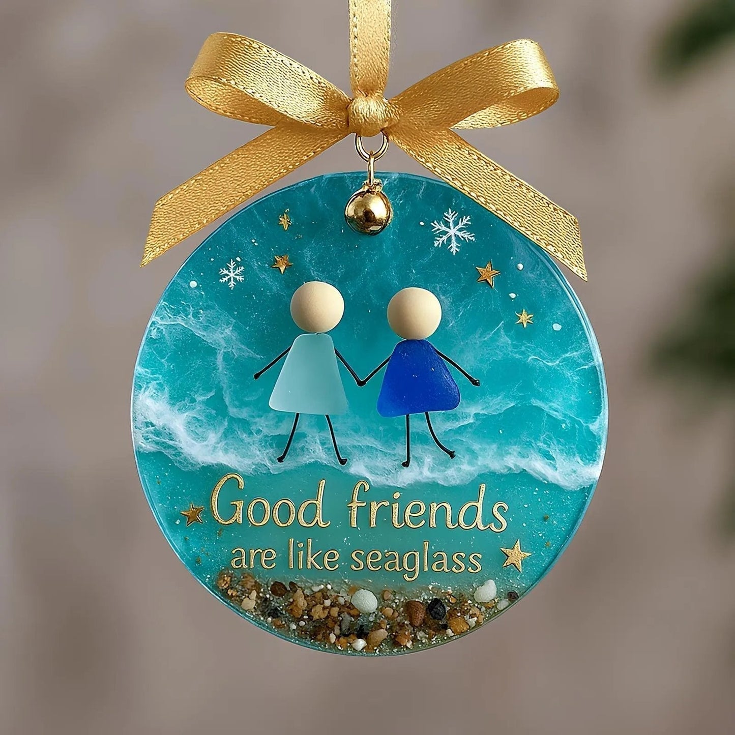 Ornement de Noël en Verre de Mer - Symbole d’Amitié