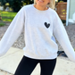 Sweat-shirt décontracté à imprimé cœur pour femme