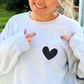 Sweat-shirt décontracté à imprimé cœur pour femme