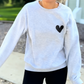 Sweat-shirt décontracté à imprimé cœur pour femme