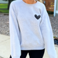 Sweat-shirt décontracté à imprimé cœur pour femme