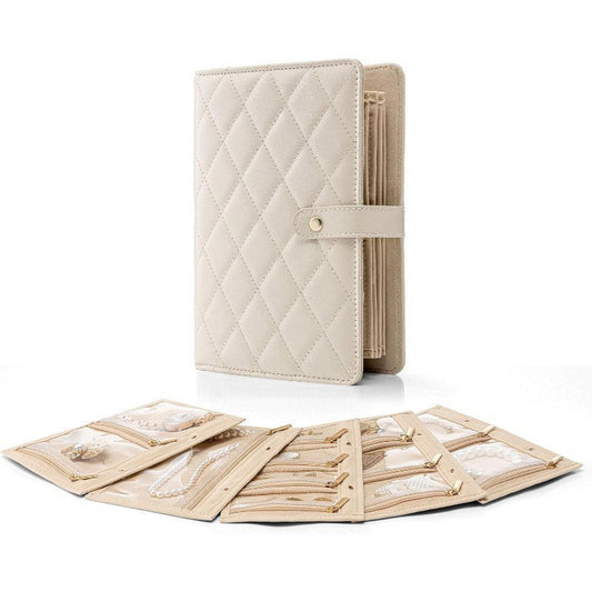 💍 50% DE RÉDUCTION ! ✨ Coffret à Bijoux à Carreaux - Compartiments Multiples & Portable, Parfait pour Voyage et Organisation 🧳✨
