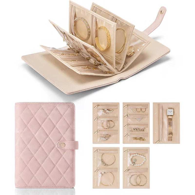 💍 50% DE RÉDUCTION ! ✨ Coffret à Bijoux à Carreaux - Compartiments Multiples & Portable, Parfait pour Voyage et Organisation 🧳✨