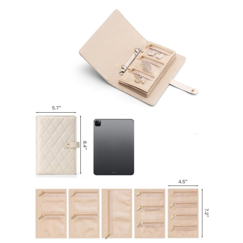 💍 50% DE RÉDUCTION ! ✨ Coffret à Bijoux à Carreaux - Compartiments Multiples & Portable, Parfait pour Voyage et Organisation 🧳✨
