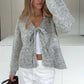 Cardigan en tricot à col en V avec nœud