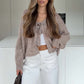 Cardigan en tricot à col en V avec nœud