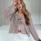Cardigan en tricot à col en V avec nœud