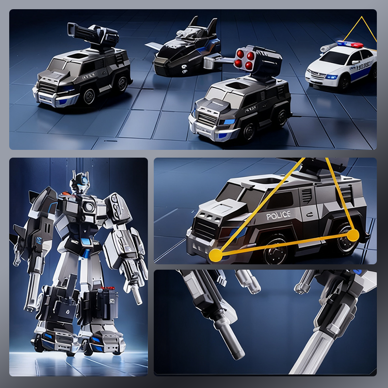 Voiture et robot transformables magnétiques 9 en 1