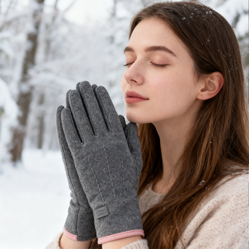 Gants chauds coupe-vent avec écran tactile et poignée antidérapante