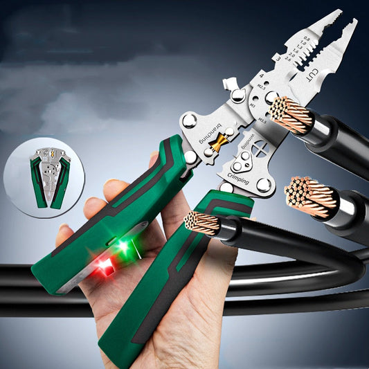 Stripper de fil pliable multifonction avec testeur de tension