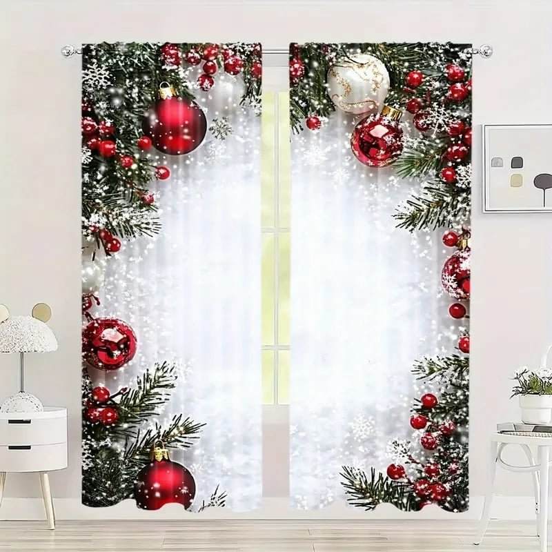 Ensemble de rideaux de Noël 2 pièces