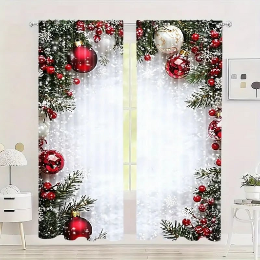 Ensemble de rideaux de Noël 2 pièces