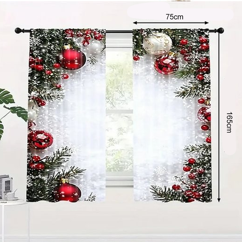 Ensemble de rideaux de Noël 2 pièces