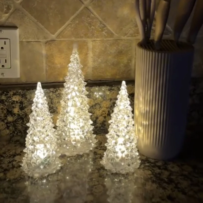 Sapin de Noël en acrylique avec LED