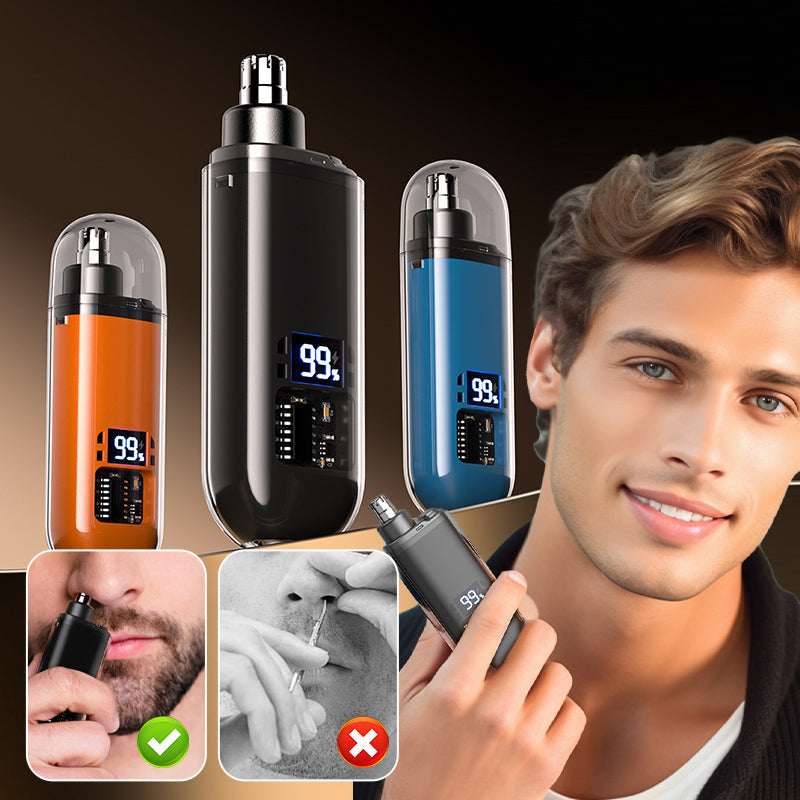 🔥 50% DE RÉDUCTION ! ✨ Tondeuse Nez Intelligent - Coupe Indolore, Étanche IPX7, Recharge Rapide Type-C, Affichage LED ✂️⚡