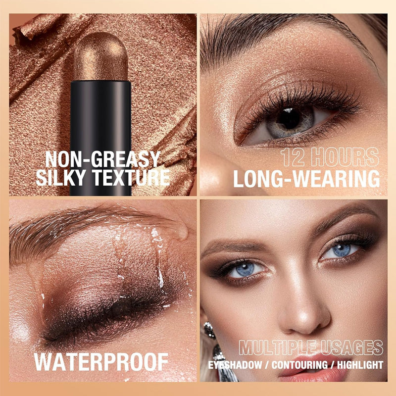 🎅AUJOURD'HUI SEULEMENT - POUR 8 PIÈCES !!🎄PLUS DE 50 000 UNITÉS VENDUES ! 🎁✨8 couleurs de fards à paupières pailletés en stick, waterproof, longue tenue et multi-usage