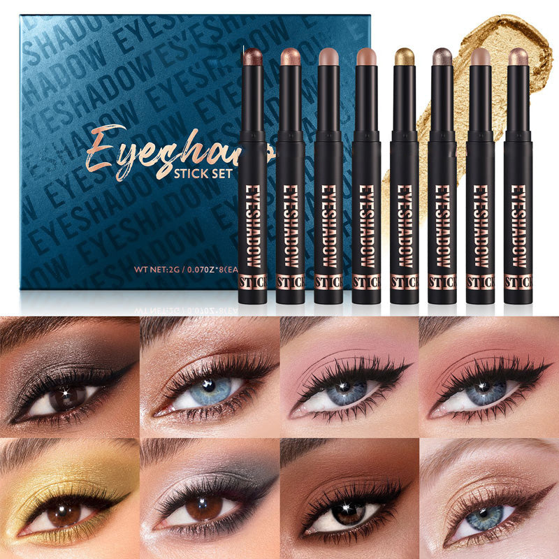 🎅AUJOURD'HUI SEULEMENT - POUR 8 PIÈCES !!🎄PLUS DE 50 000 UNITÉS VENDUES ! 🎁✨8 couleurs de fards à paupières pailletés en stick, waterproof, longue tenue et multi-usage