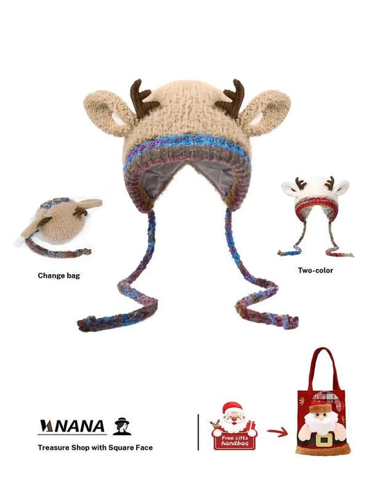 🎁🎄Soldes de Noël 49 % de réduction ! 🦌Bonnet de Noël festif à cornes, design original🧶