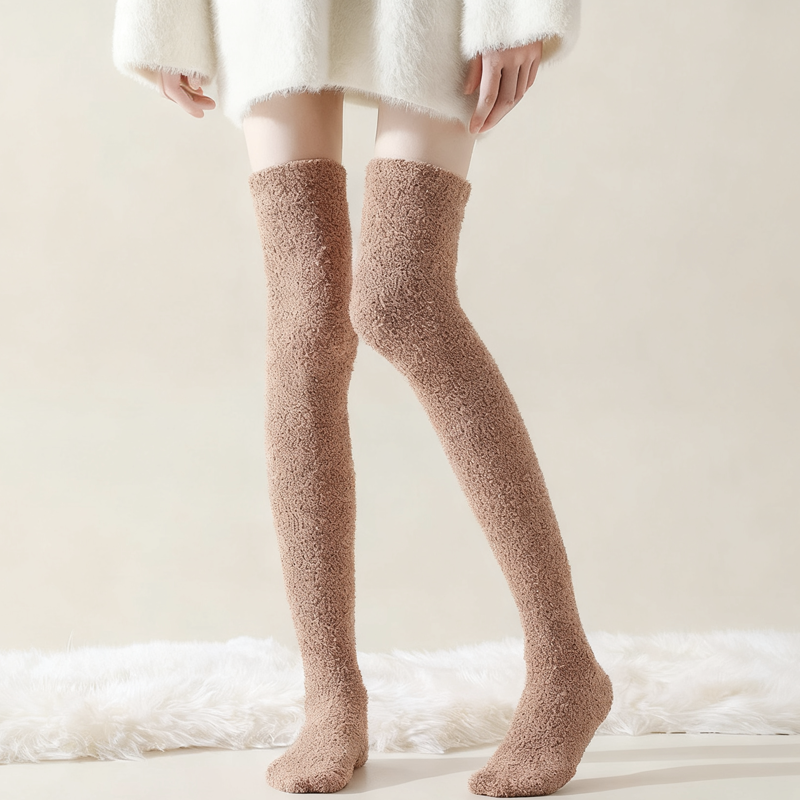Chaussettes hautes au-dessus du genou, thermiques et confortables
