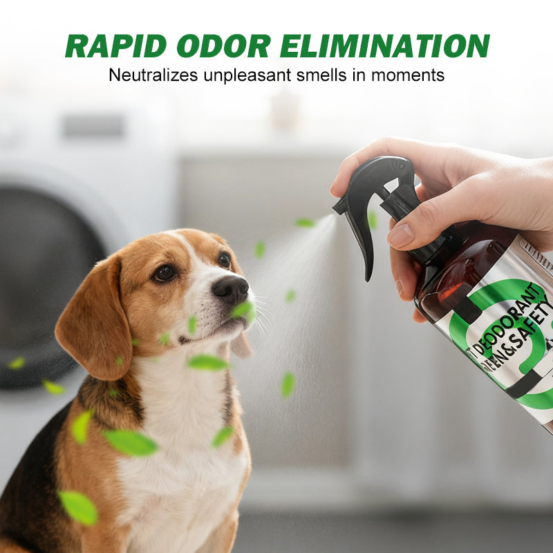 Spray éliminateur d'odeurs doux et sûr pour animaux