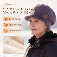 Ensemble bonnet et cache-cou en tricot chaud pour femme