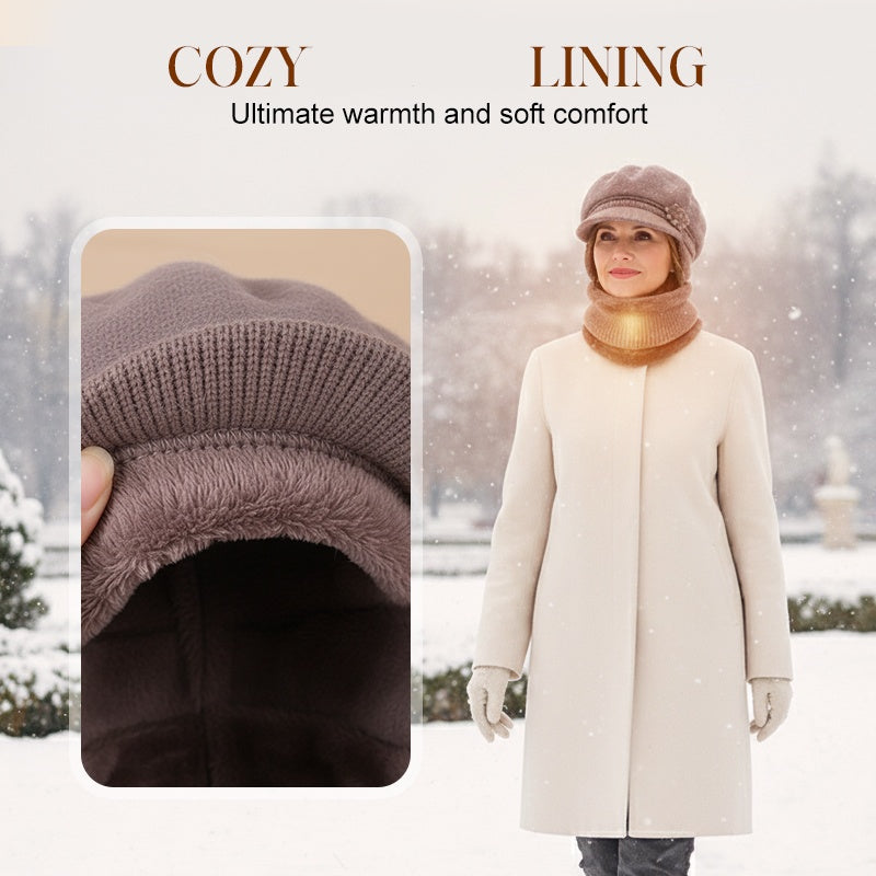 Ensemble bonnet et cache-cou en tricot chaud pour femme