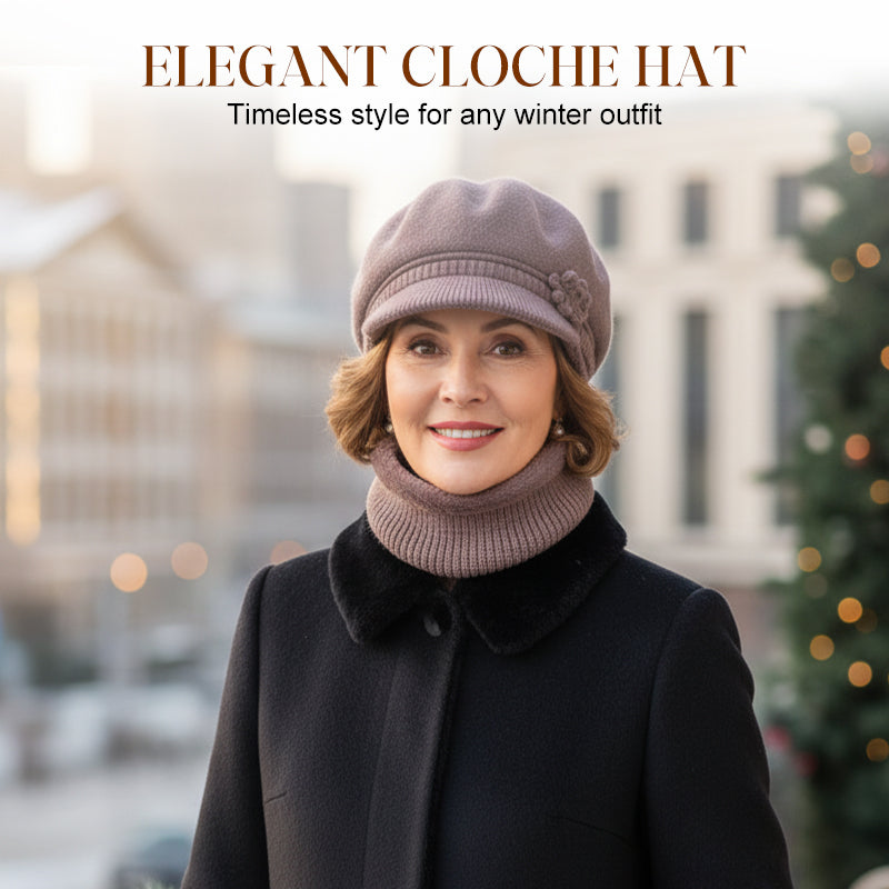 Ensemble bonnet et cache-cou en tricot chaud pour femme