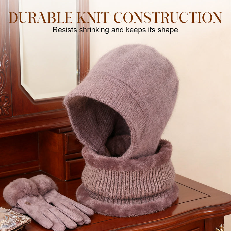 Ensemble bonnet et cache-cou en tricot chaud pour femme