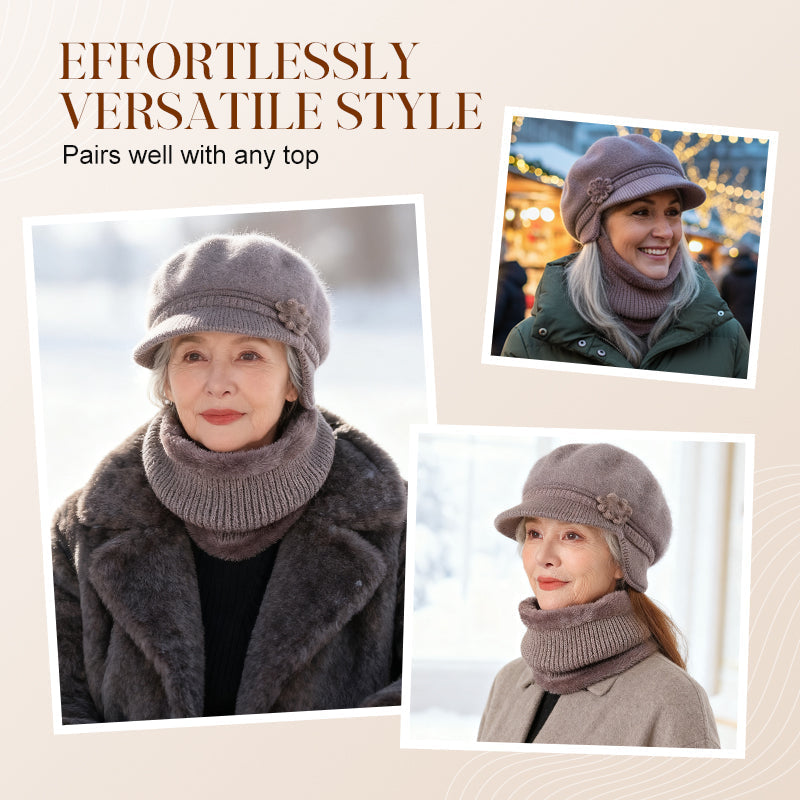Ensemble bonnet et cache-cou en tricot chaud pour femme