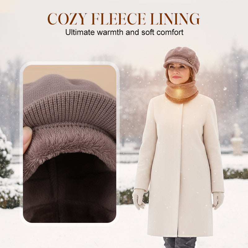 Ensemble bonnet et cache-cou en tricot chaud pour femme
