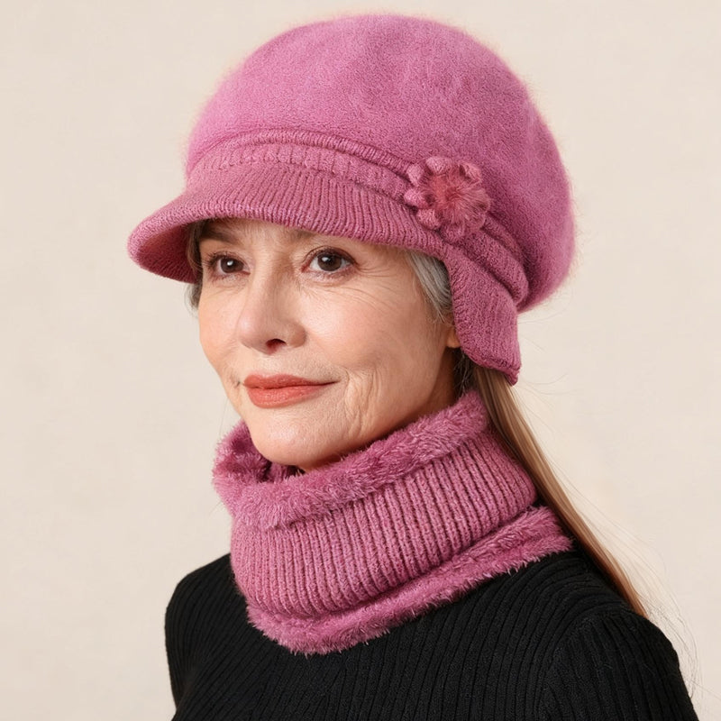 Ensemble bonnet et cache-cou en tricot chaud pour femme
